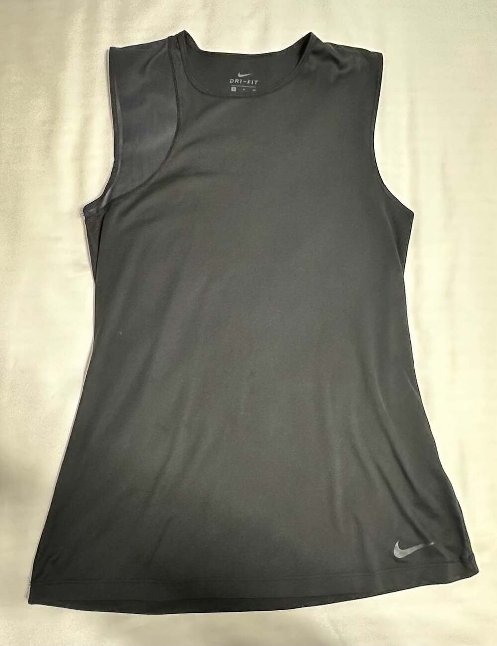 Nike Dri-Fit Women's Black Asymmetrical Mesh Athletic Tank Top Size S